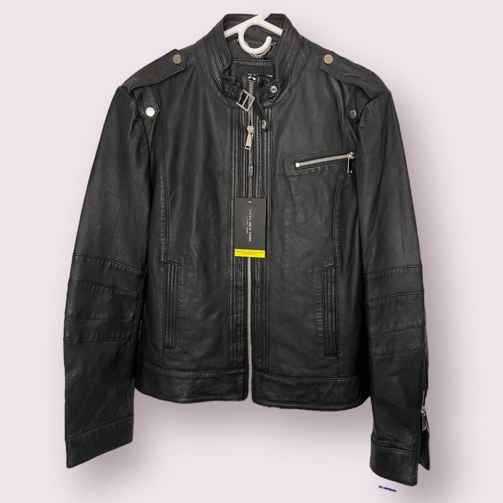 NWT Marc New York Rego Racer Glove Lamb Leather Jacket, Size XL